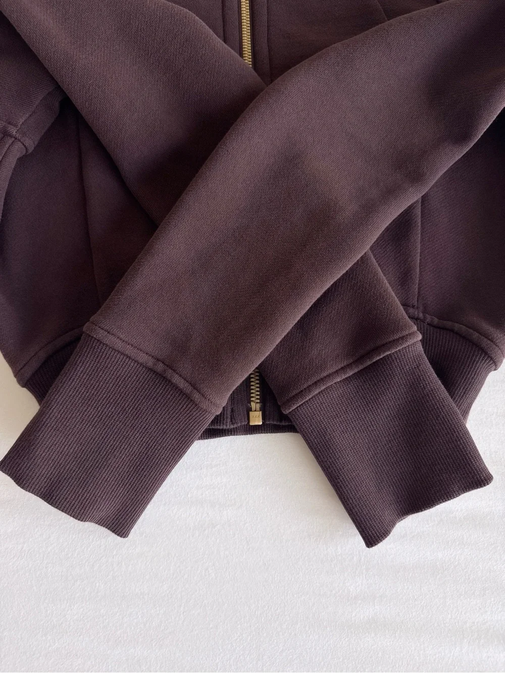 lululemon Scuba Full-Zip Cropped Hoodie Espresso/Gold Size 2 NWOT